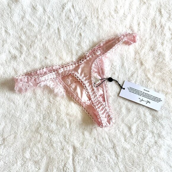NWT For Love & Lemons Pink Faye Thong Panty - XXS - Picture 5 of 7